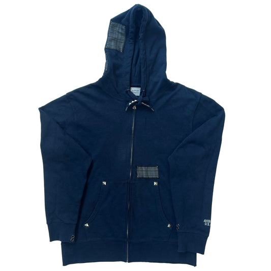 “Marine Tartan” Zip-Up Hooded Sweatshirt