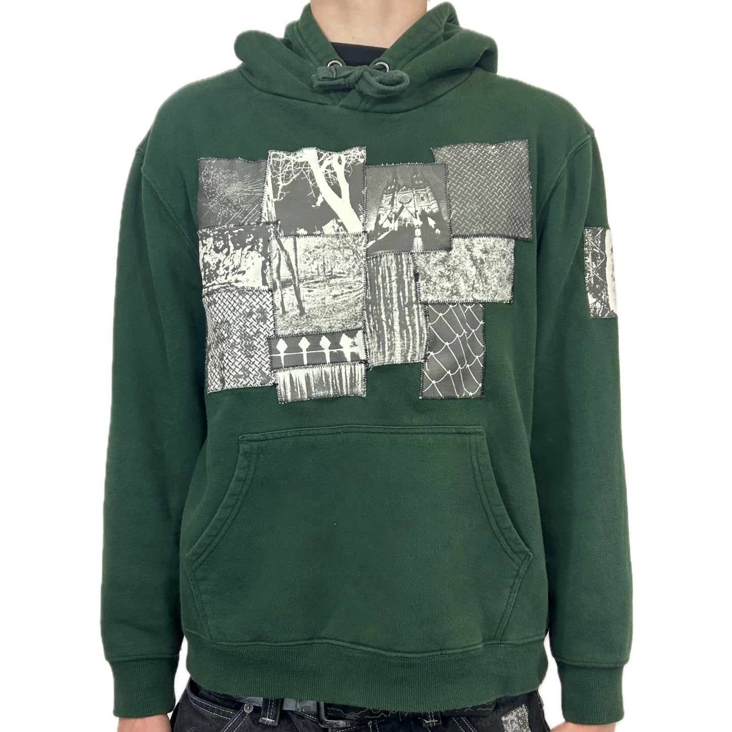 Custom Patchwork Hooded Sweatshirt