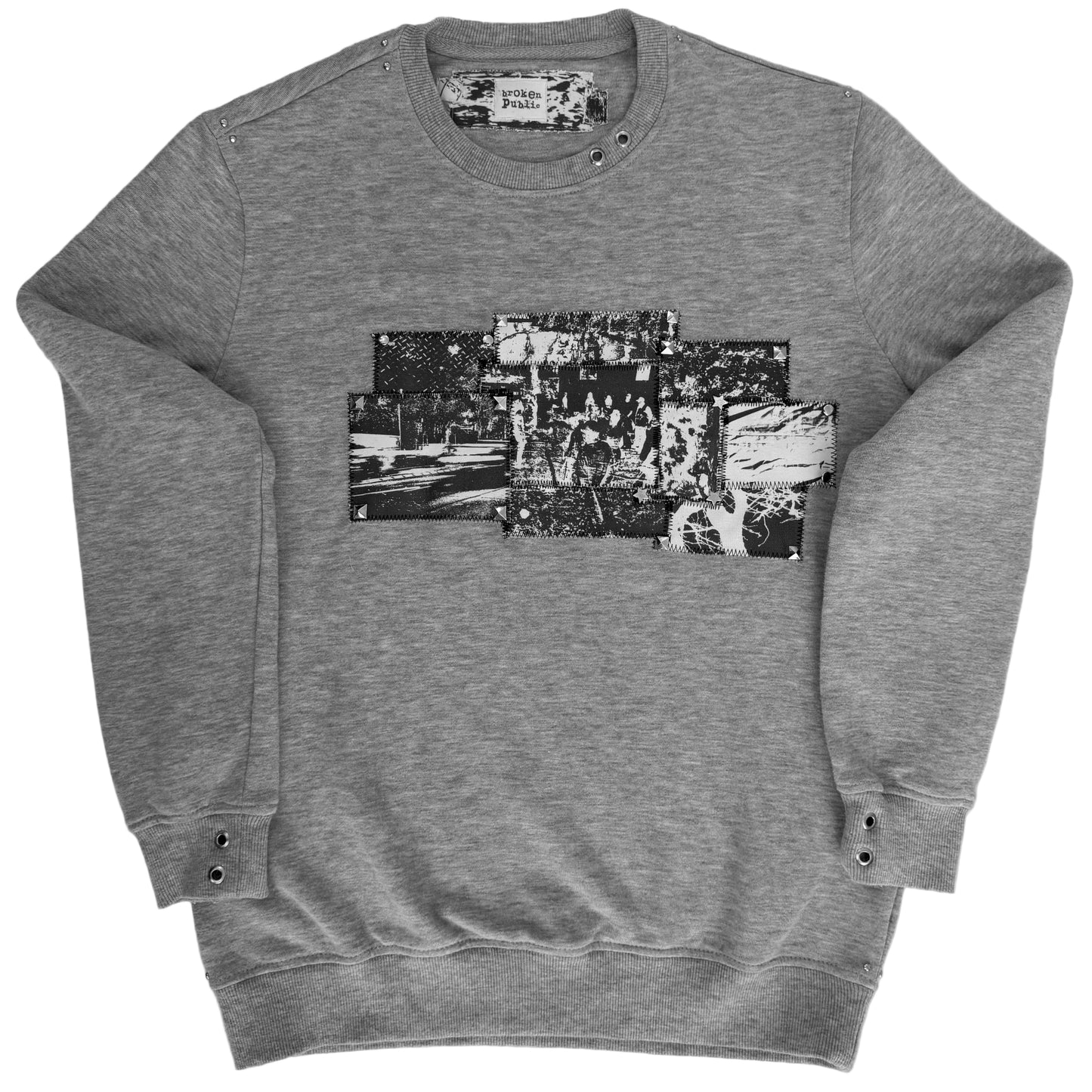 “Charcoal” Patchwork Sweatshirt