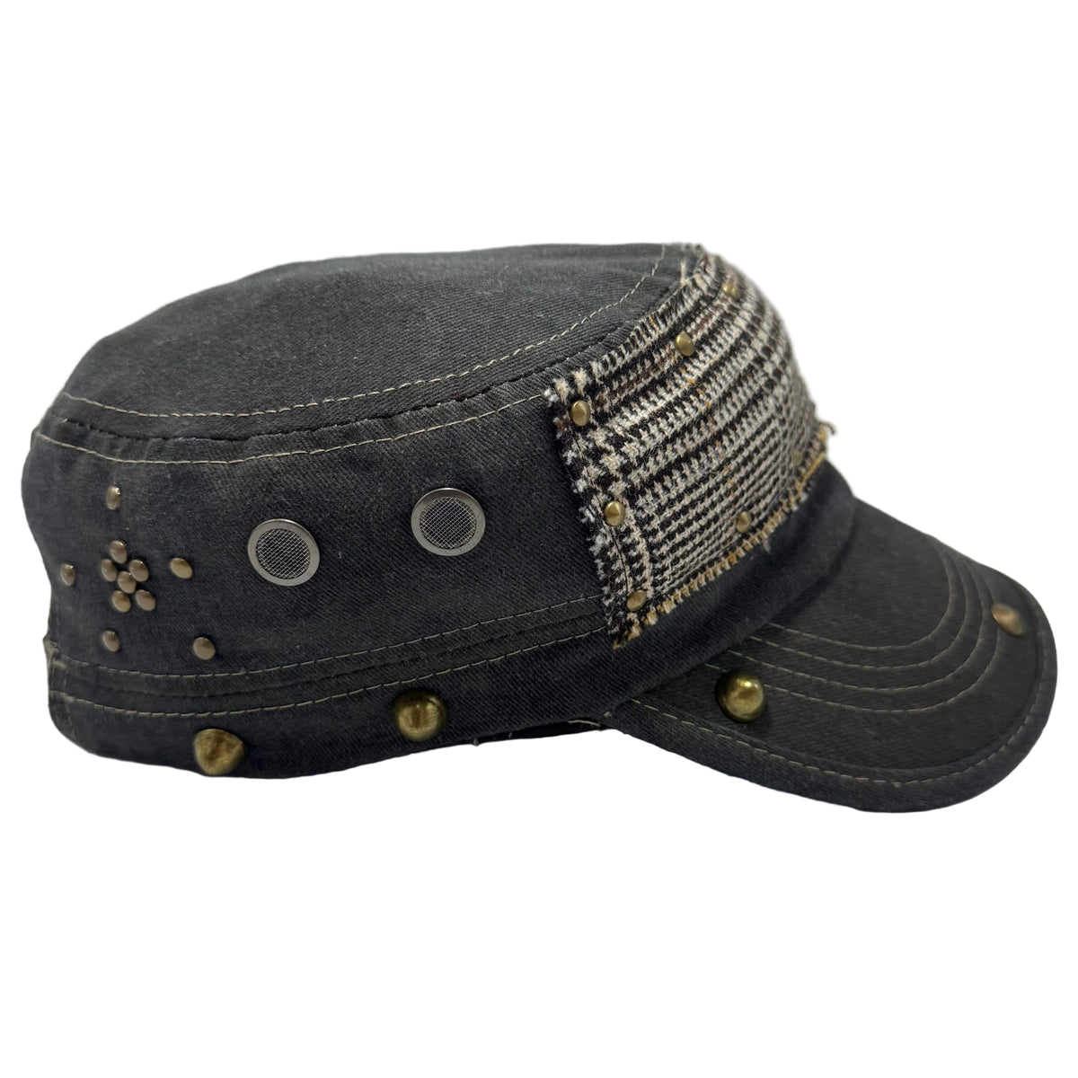 'houndstooth' military cap
