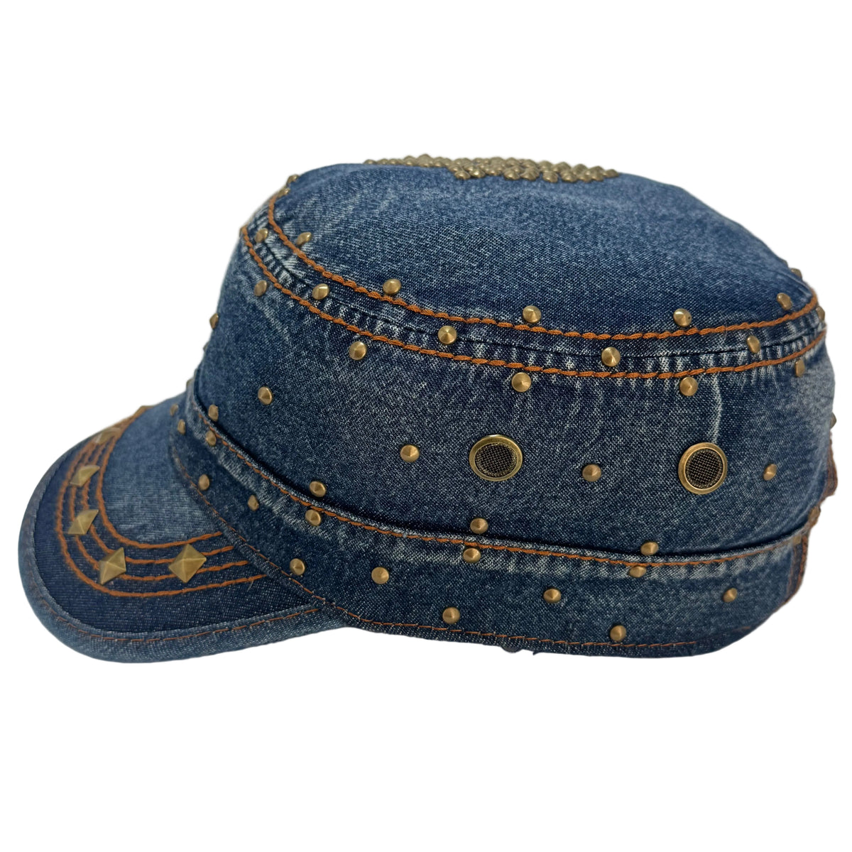 'peace' denim military cap