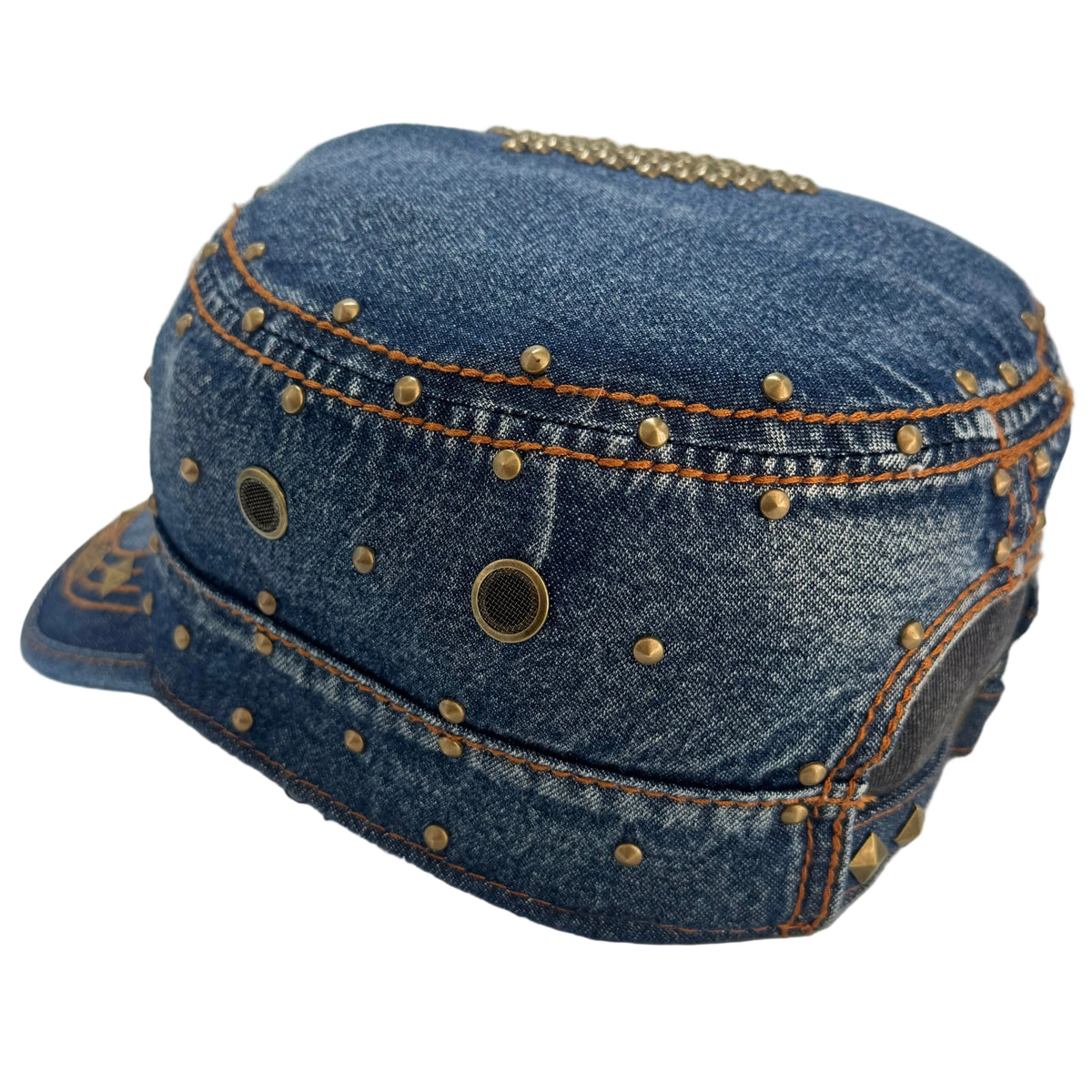 'peace' denim military cap