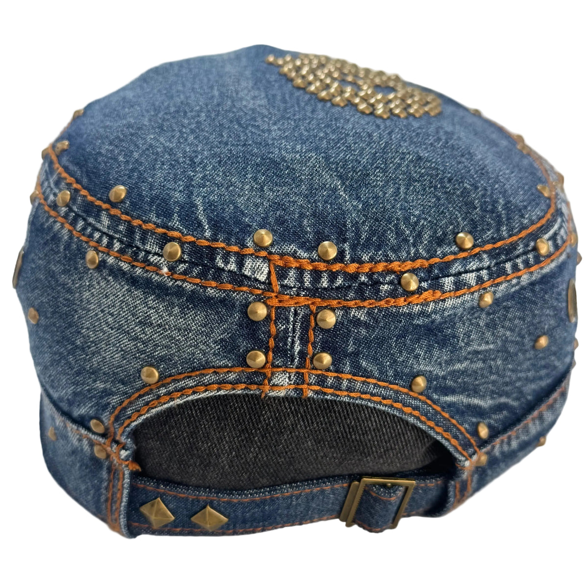 'peace' denim military cap