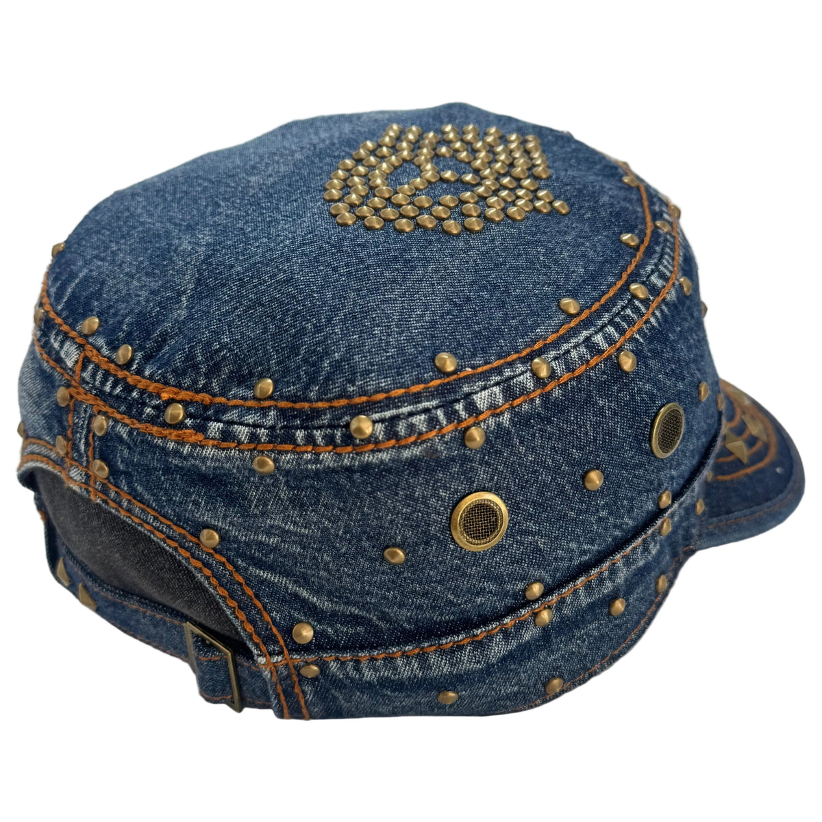 'peace' denim military cap