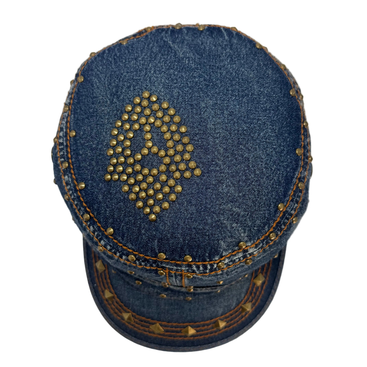 'peace' denim military cap