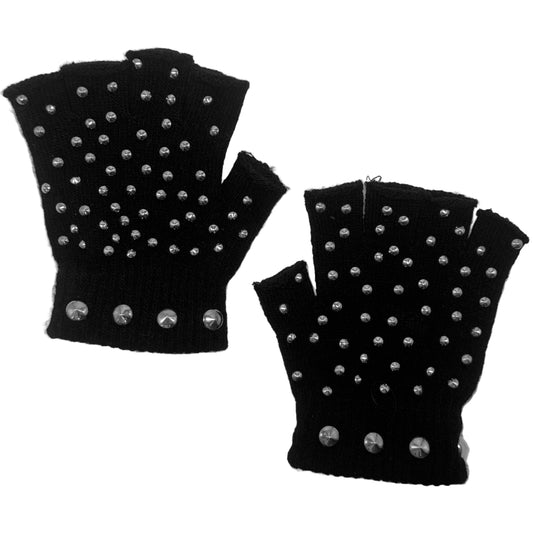 ‘dusters’ riveted fingerless gloves