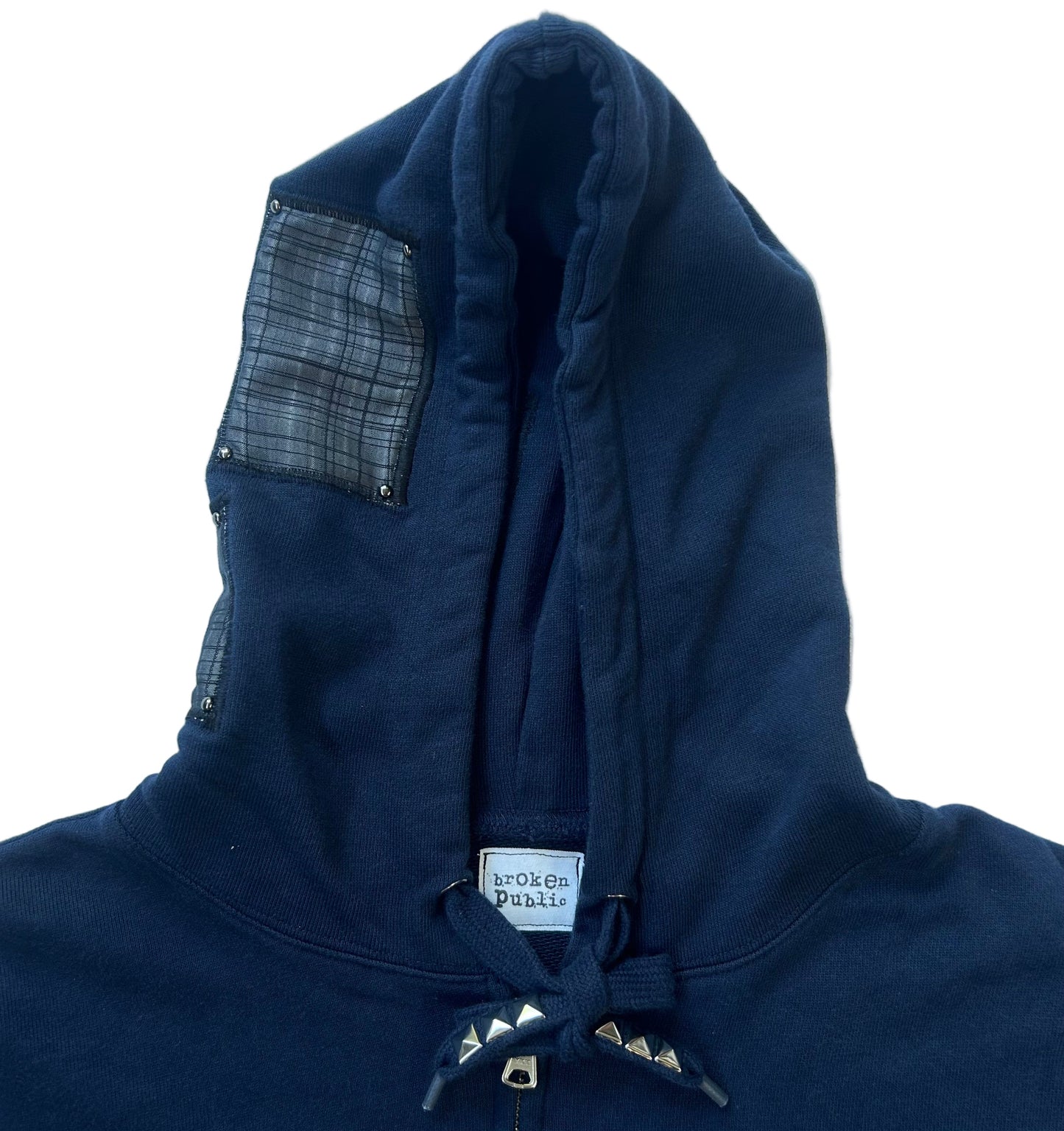 1 of 1 Zip-Up Hooded Sweatshirt–Marine Tartan
