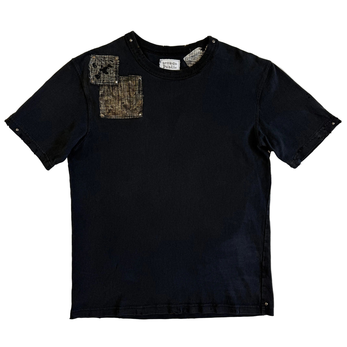 'backburn' camouflage boro patchwork tshirt