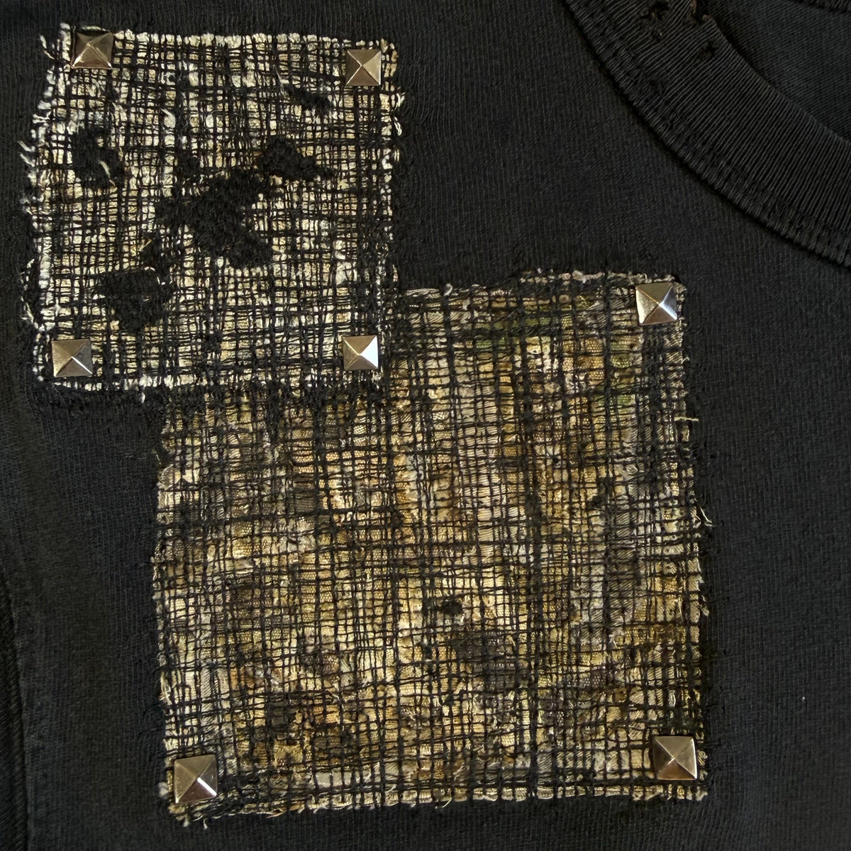 'backburn' camouflage boro patchwork tshirt