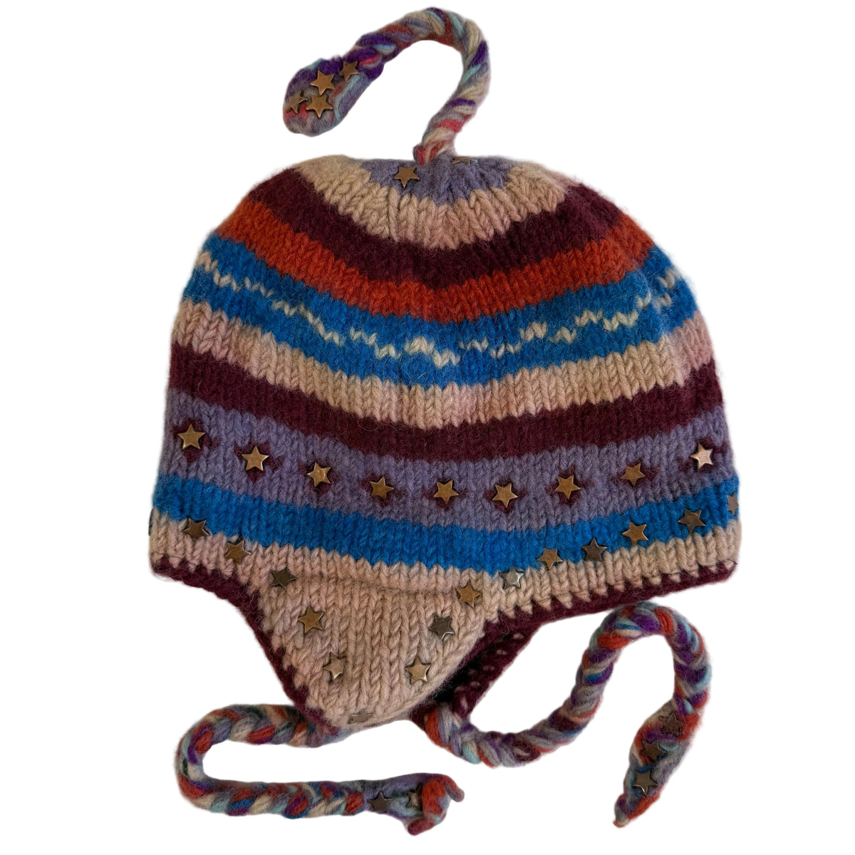 star studded multicolour peruvian beanie