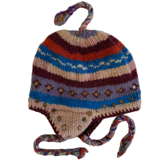 star studded multicolour peruvian beanie