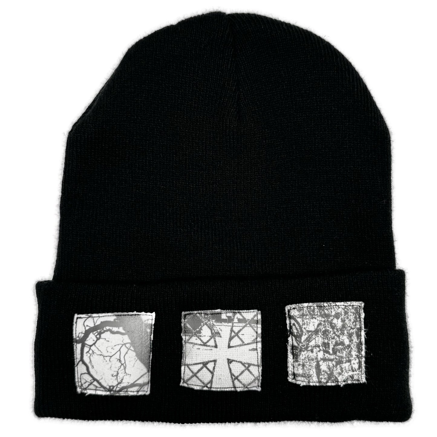 patched cuff beanie