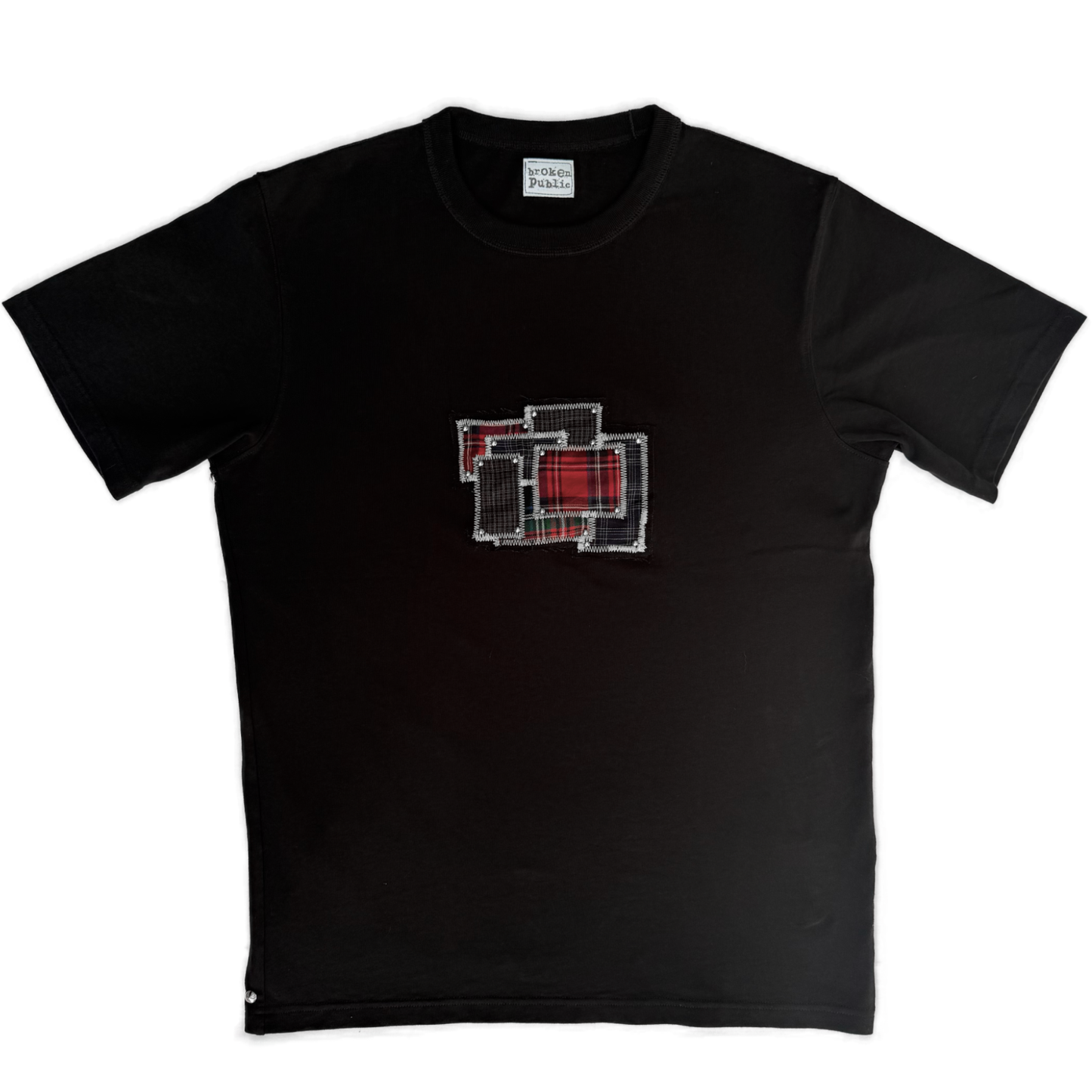 tartan collage patchwork t-shirt