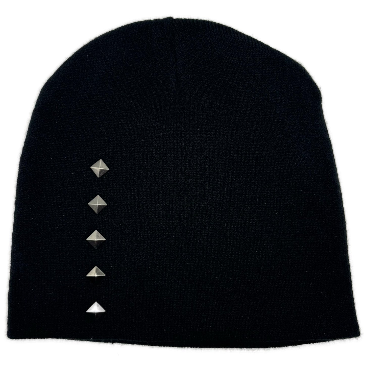 Studded Riveted Black Beanie Handworked by BrokenPublic