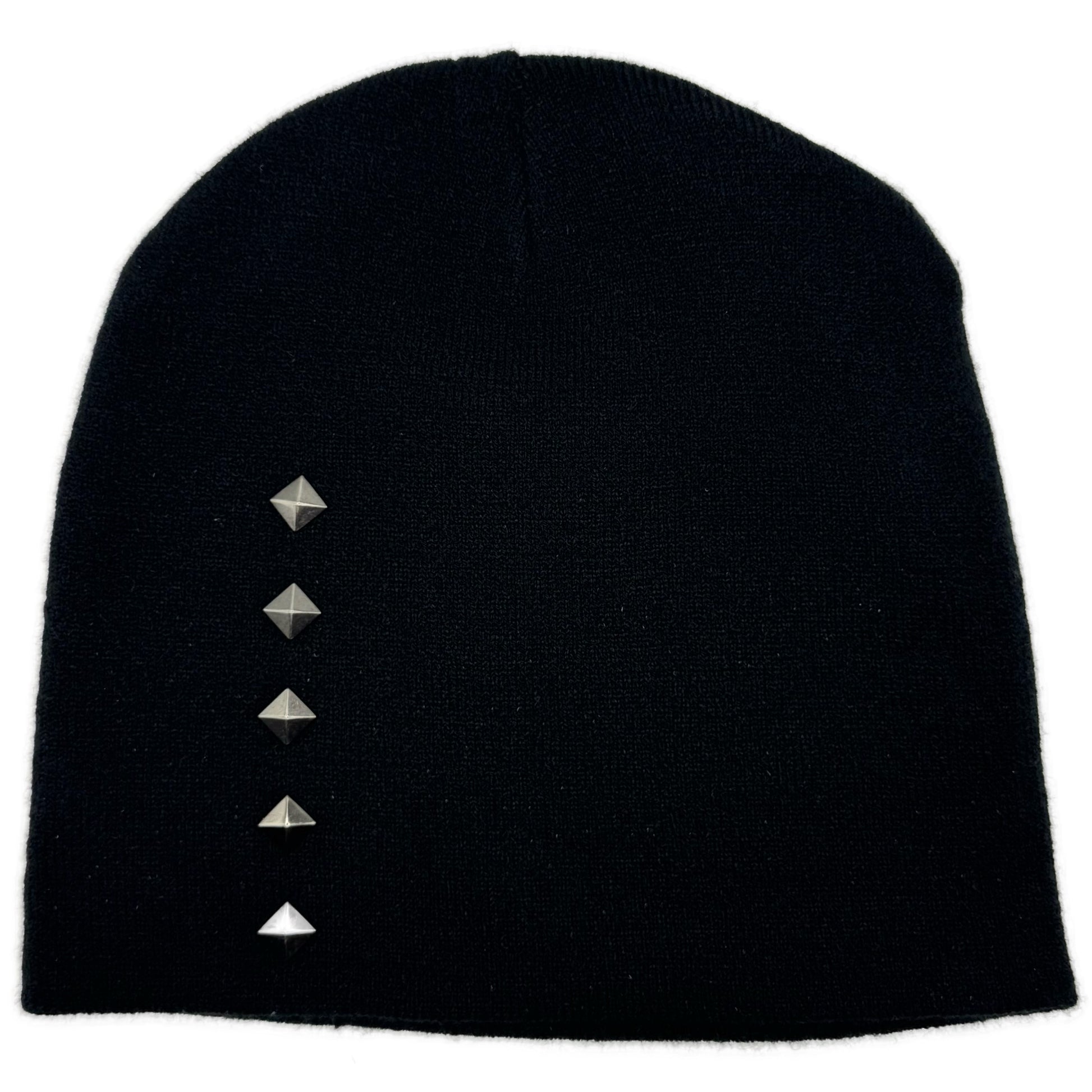 Studded Riveted Black Beanie Handworked by BrokenPublic