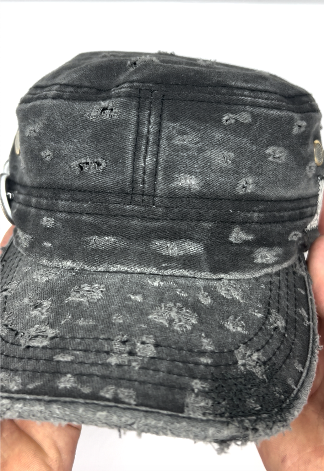 Custom Military Cap–Charcoal